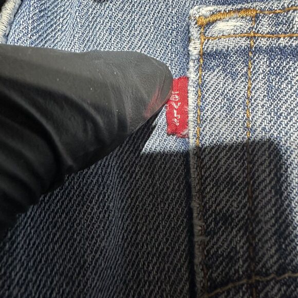 Levi's Jeans Men's Size 36x32 Blue Vintage Button Fly Colombia Straight Cut Off - Picture 13 of 16